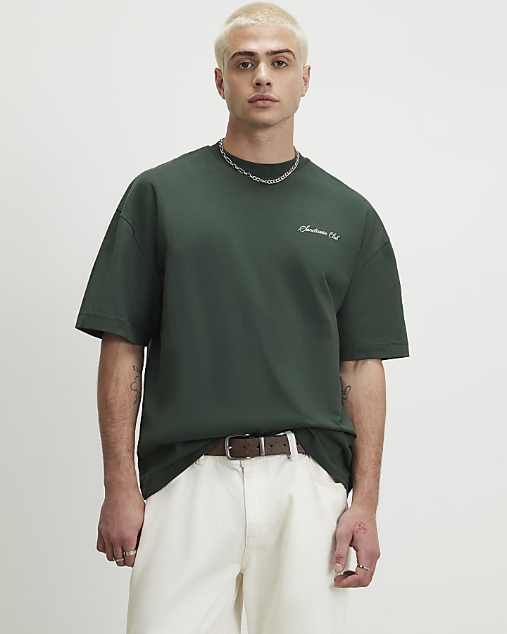 Green Oversized Fit Cotton Sanctuaire T-Shirt