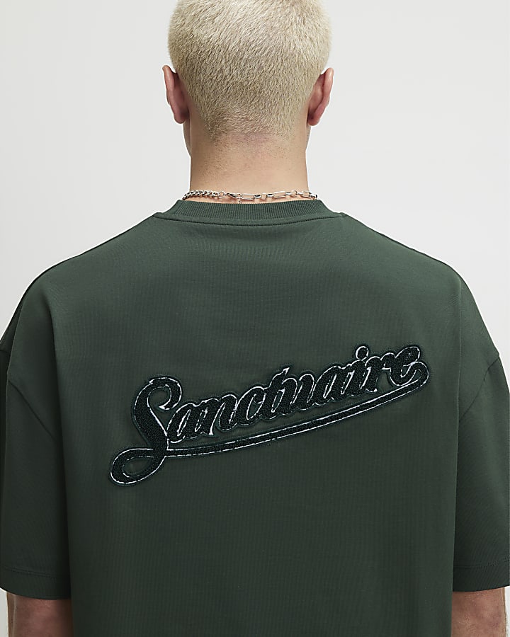 Green Oversized Fit Cotton Sanctuaire T-Shirt