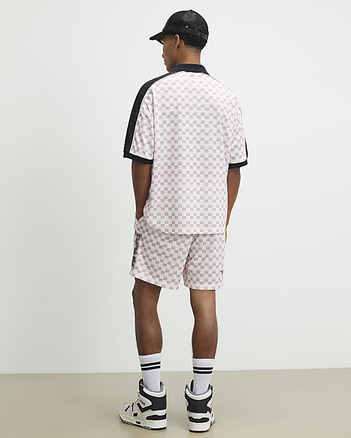 Pink Check Mesh Jorts