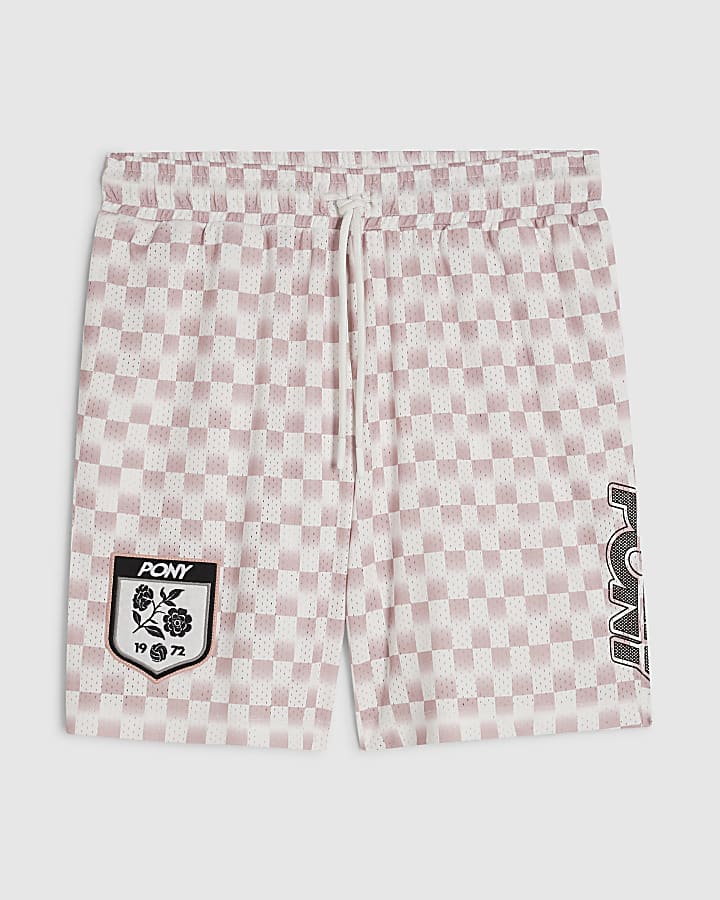 Pink Check Mesh Jorts