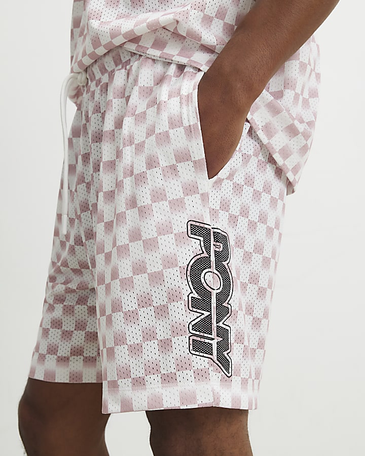 Pink Check Mesh Jorts