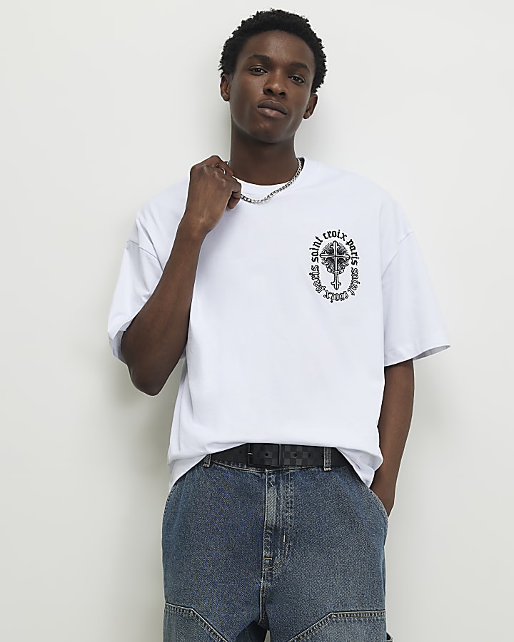 White Oversized Fit Saint Croix Paris T-Shirt