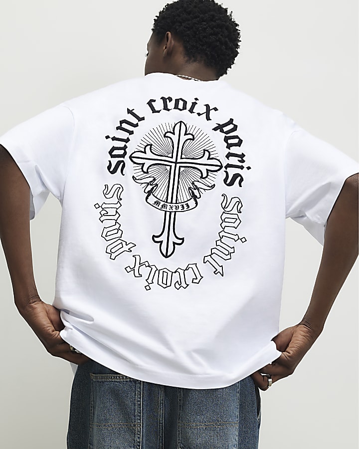 White Oversized Fit Saint Croix Paris T-Shirt