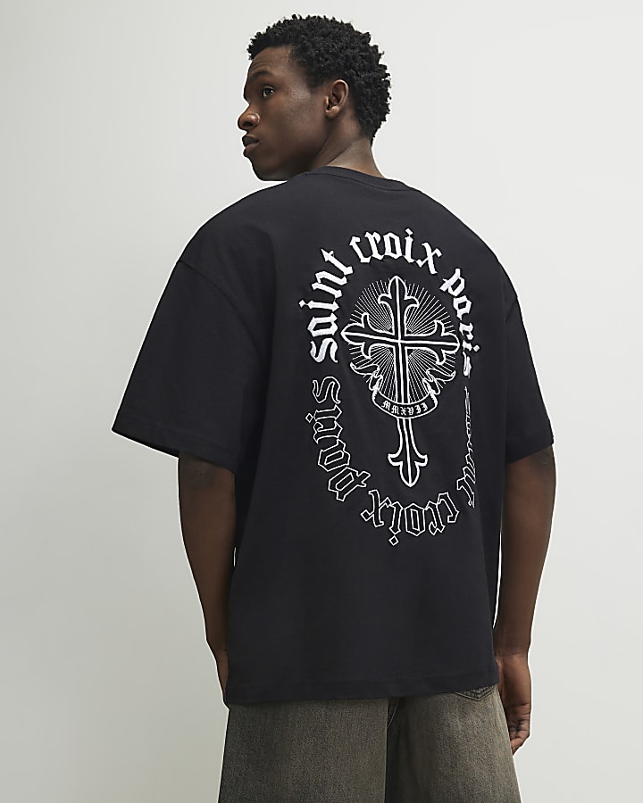 Black Oversized Fit Saint Croix Paris T-Shirt