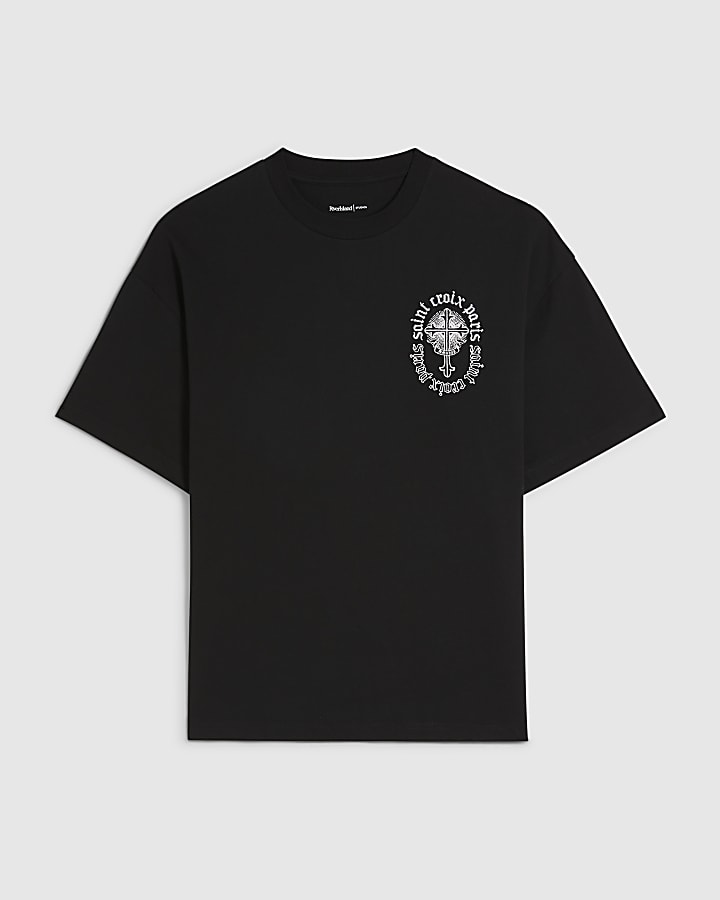 Black Oversized Fit Saint Croix Paris T-Shirt