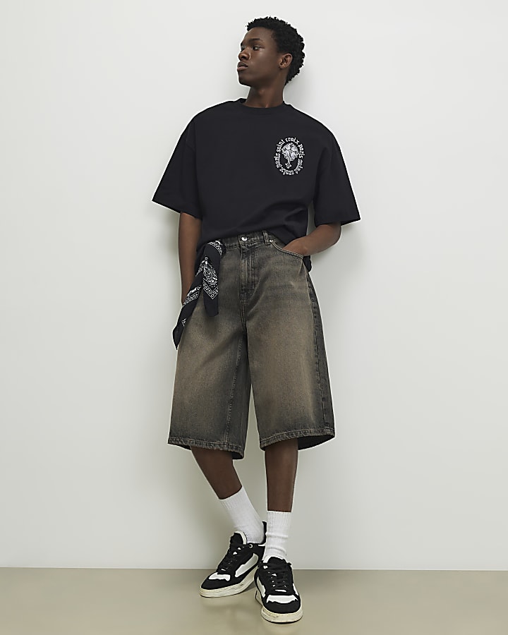 Black Oversized Fit Saint Croix Paris T-Shirt