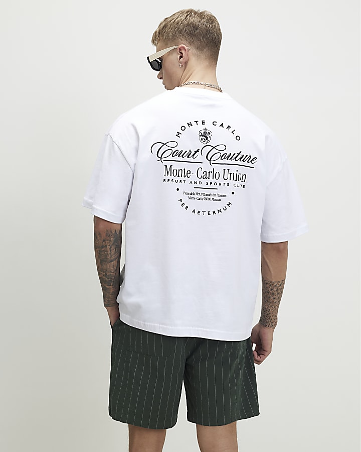 White Oversized Fit Court Couture T-shirt