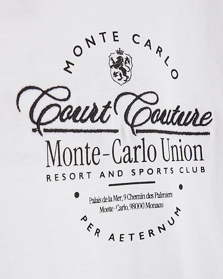 White Oversized Fit Court Couture T-shirt