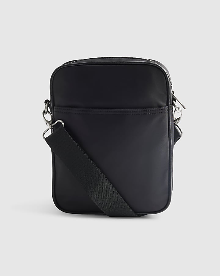 Black Nylon Badged Crossbody Bag