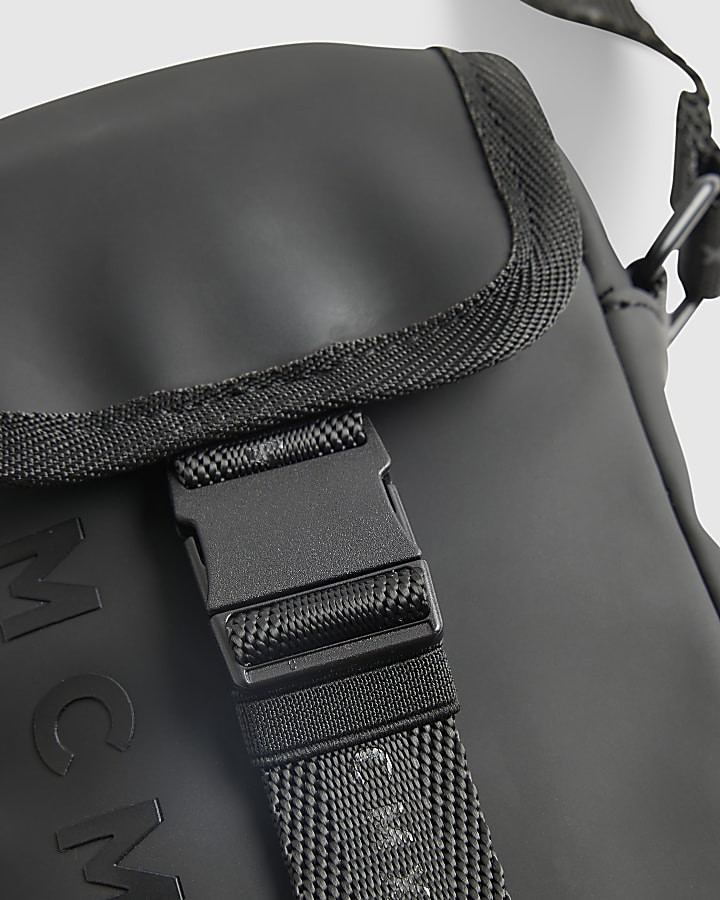 Black Rubberised MCMXII Crossbody Bag