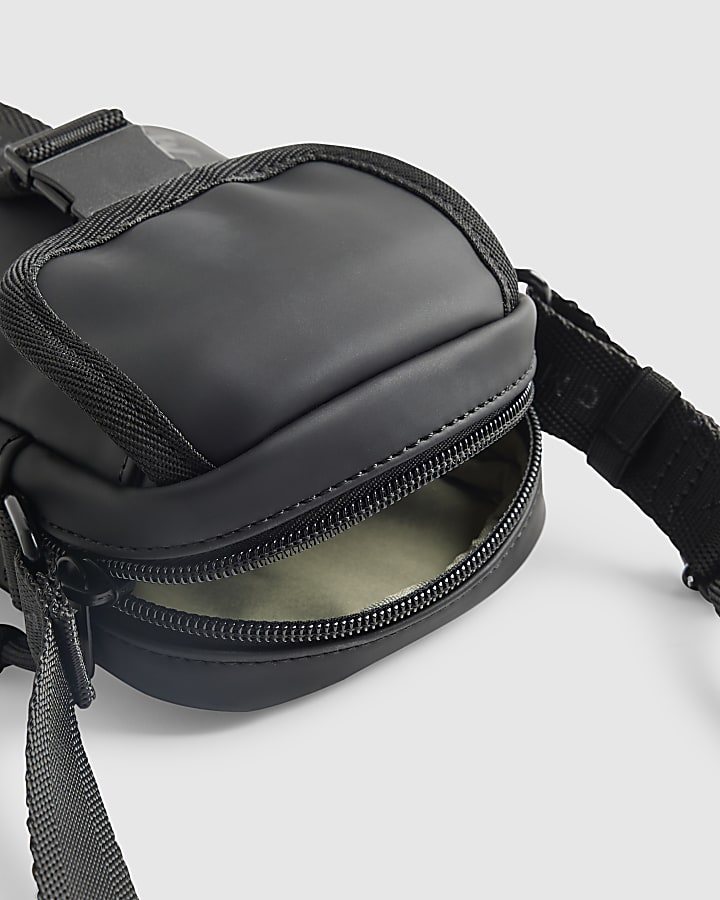 Black Rubberised MCMXII Crossbody Bag