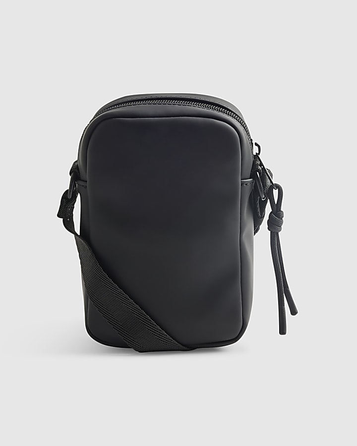 Black Rubberised MCMXII Crossbody Bag