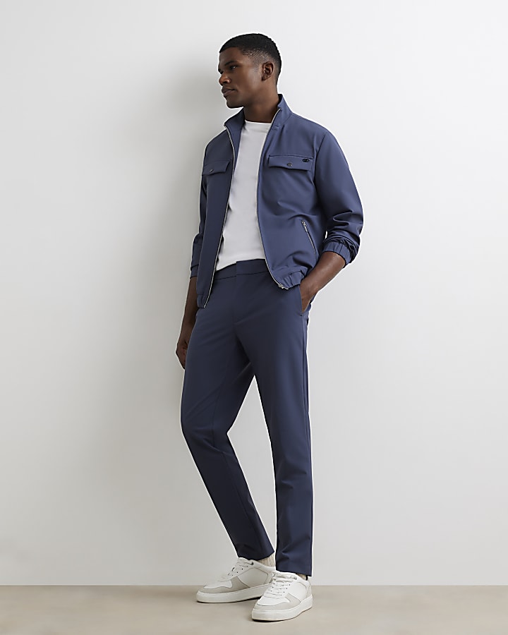 Blue Skinny Tech Comfort Trousers