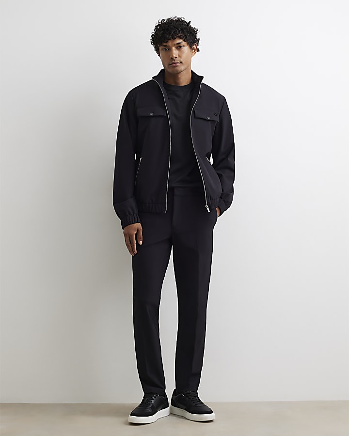 Black Skinny Tech Comfort Trousers