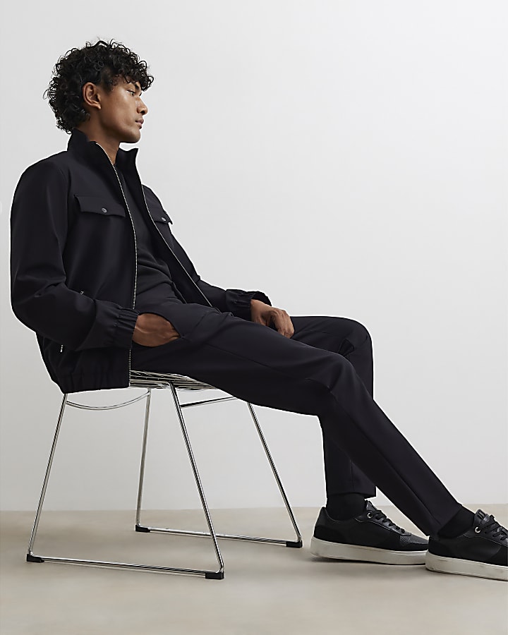 Black Skinny Tech Comfort Trousers
