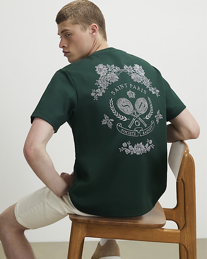 Green Regular Fit Saint Paris Tennis T-Shirt