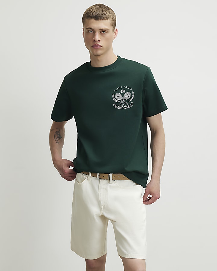 Green Regular Fit Saint Paris Tennis T-Shirt