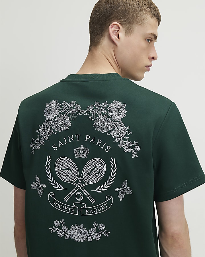 Green Regular Fit Saint Paris Tennis T-Shirt