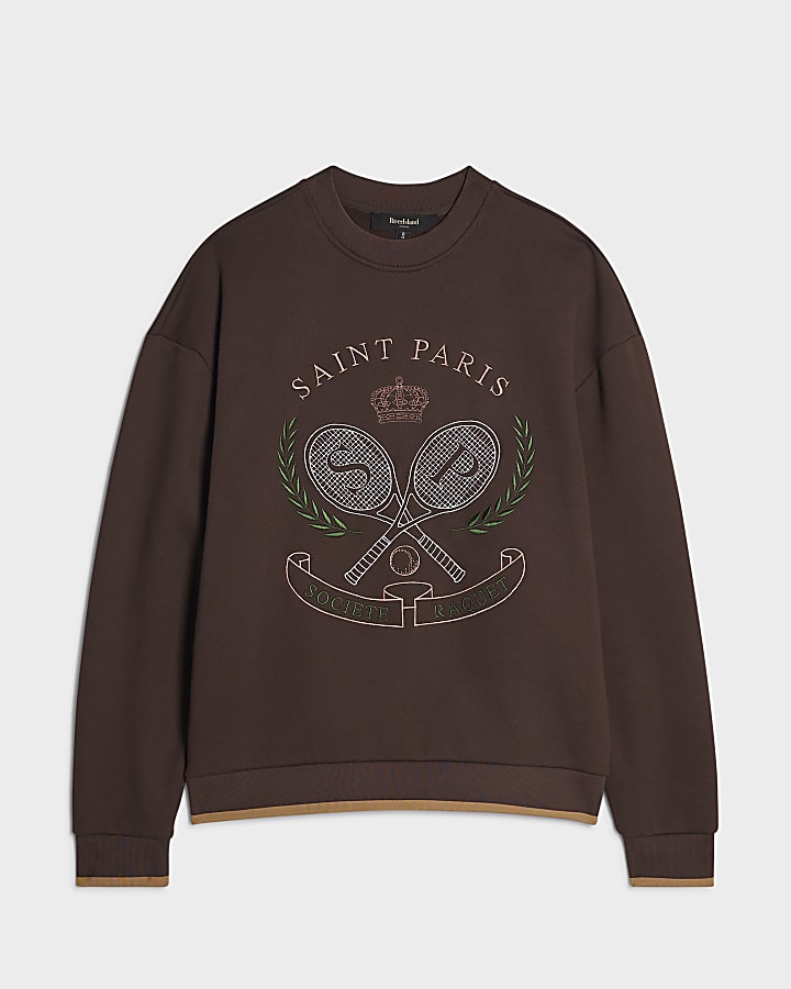 Brown Saint Paris Tennis Sweatshirt