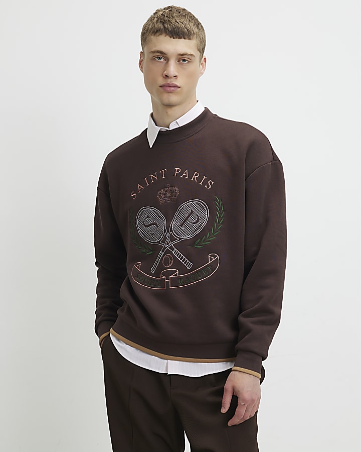 Brown Saint Paris Tennis Sweatshirt