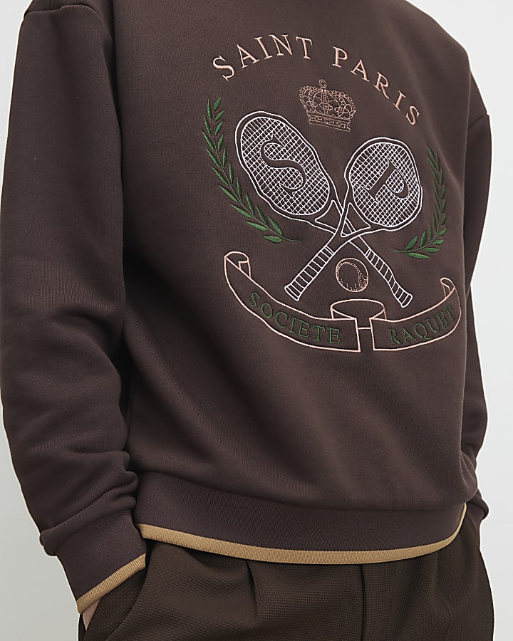 Brown Saint Paris Tennis Sweatshirt