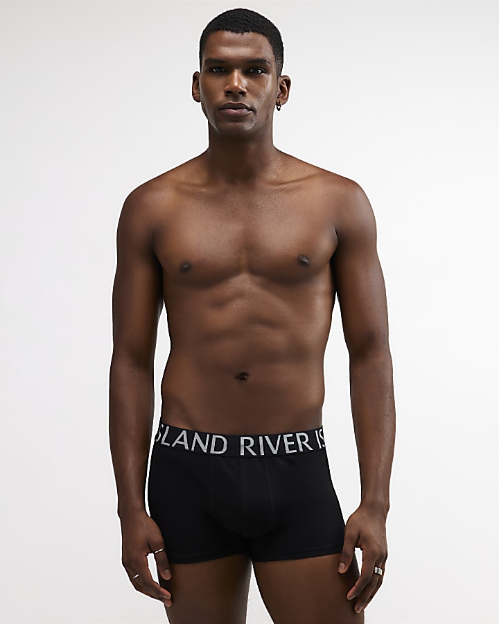 Black Pack Of 5 Embroidered Trunks