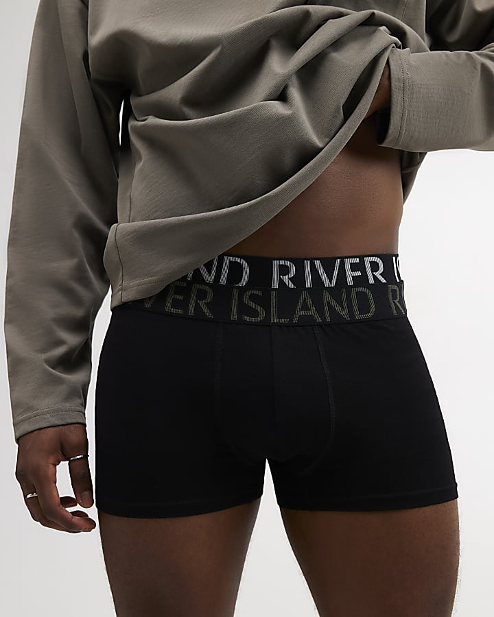 Black Pack Of 5 Embroidered Trunks
