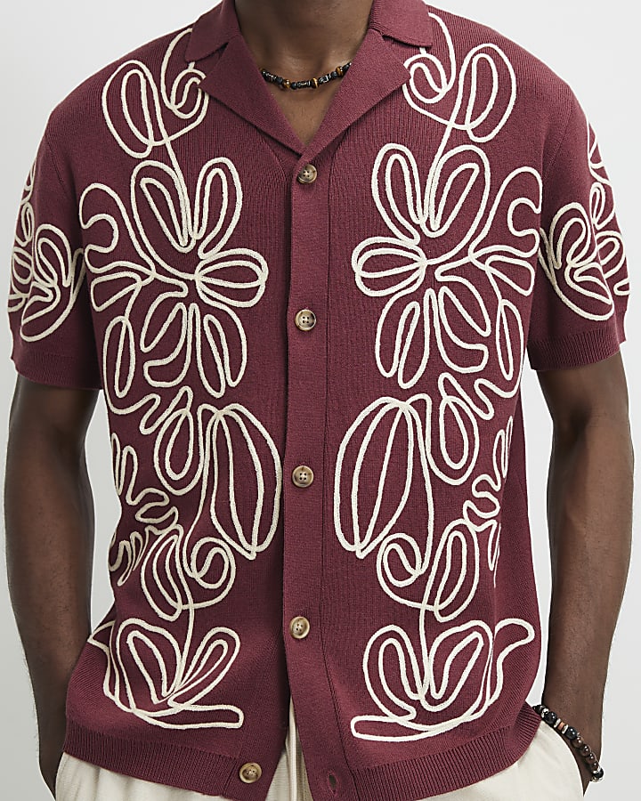 Red Regular Fit Cornelli Shirt