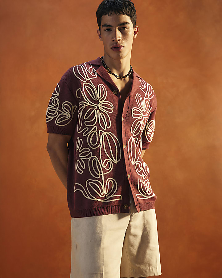 Red Regular Fit Cornelli Shirt