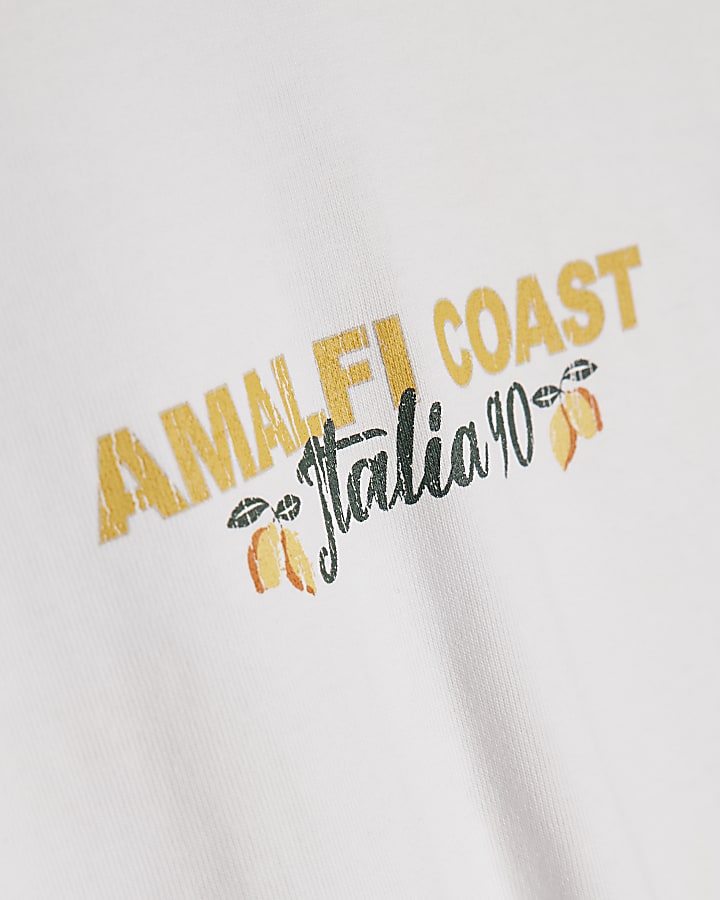 White Oversized Cotton Costa Azzurra T-Shirt