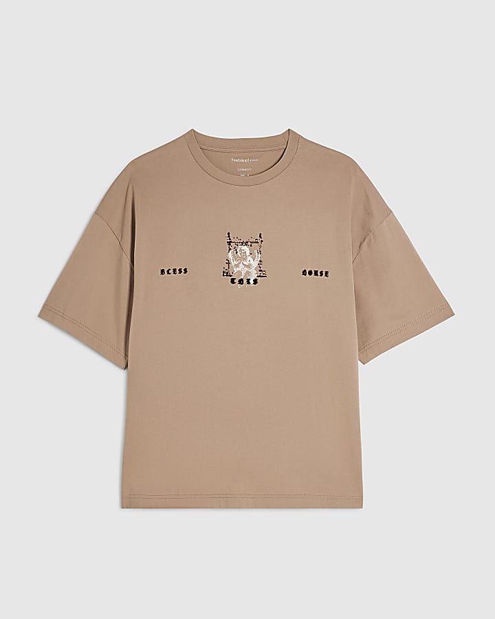 Beige Oversized Fit Renaissance T-Shirt