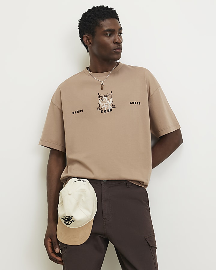 Beige Oversized Fit Renaissance T-Shirt