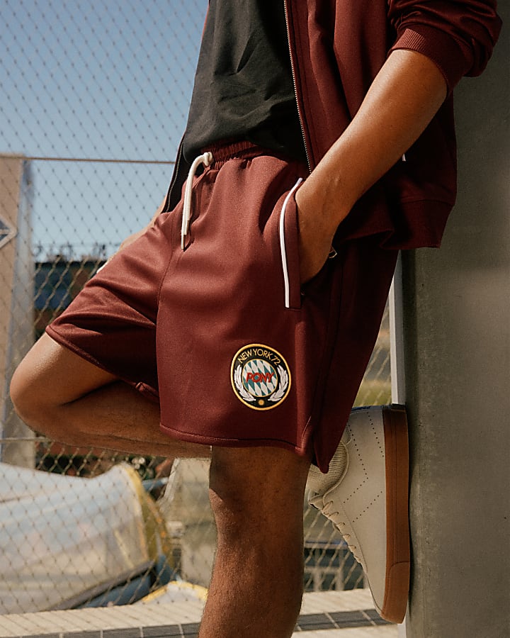 Red Tricot Shorter Length Shorts