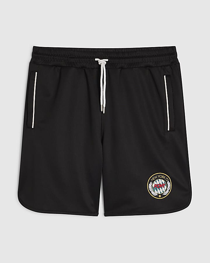 Black Regular Fit Tricot Shorts