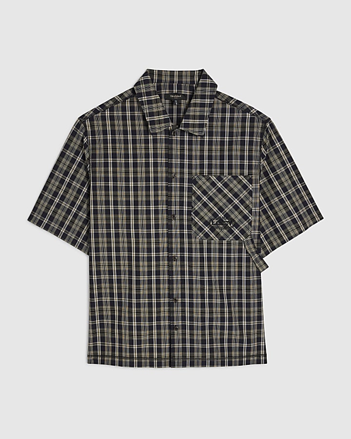 Black Boxy Fit Cotton Check LGCY Shirt