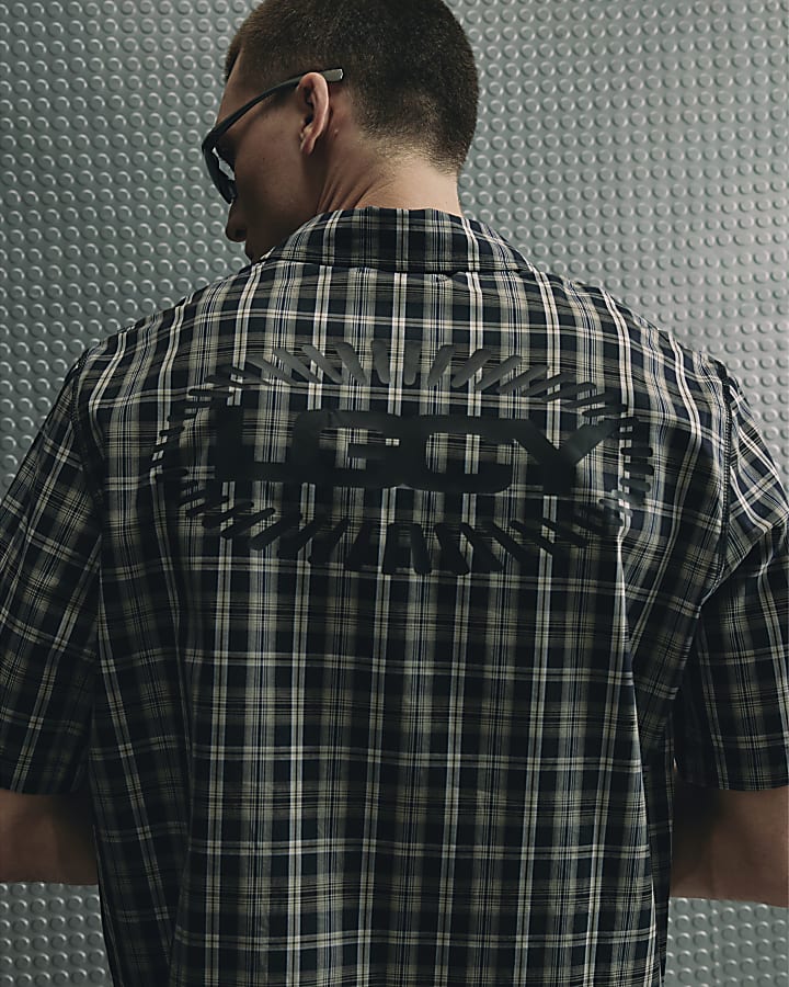 Black Boxy Fit Cotton Check LGCY Shirt