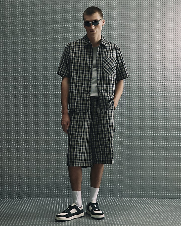 Black Boxy Fit Cotton Check LGCY Shirt