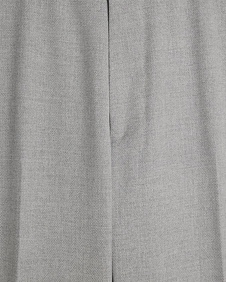 Grey Regular Fit Texture Suit Trousers