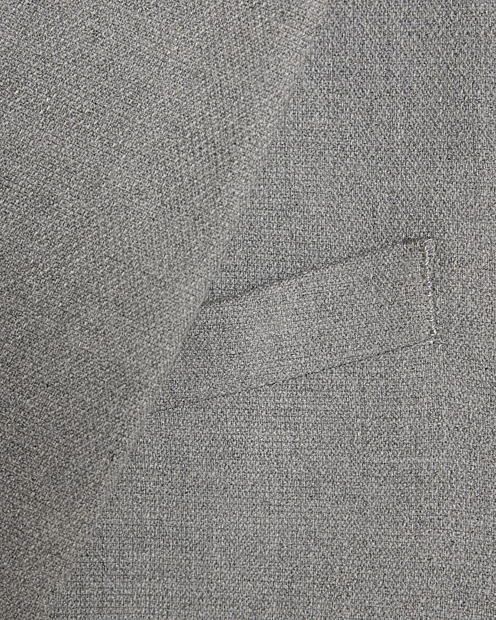 Grey Regular Fit Texture Suit Jacket
