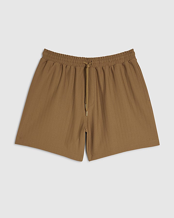 Brown Regular Fit Shorter Length Shorts