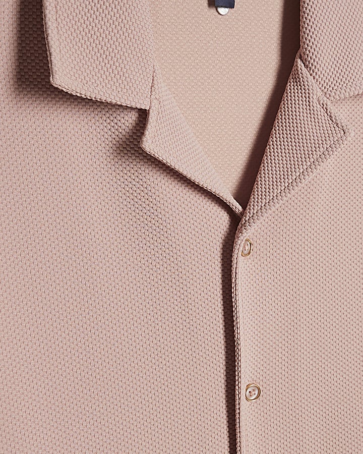 Pink Regular Fit Textured Shirt