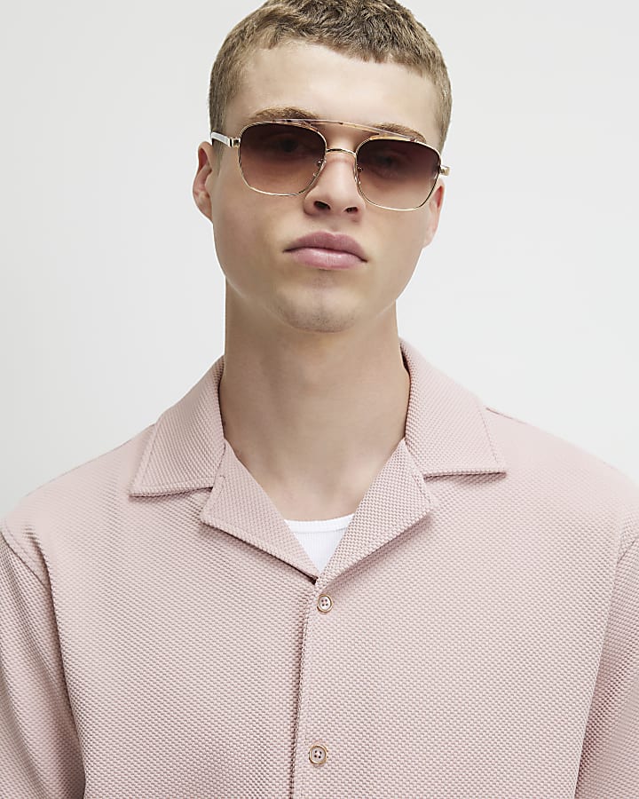Pink Regular Fit Textured Shirt