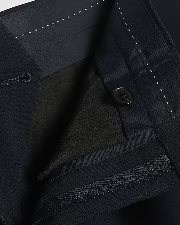 Navy Regular Fit Suit Trousers