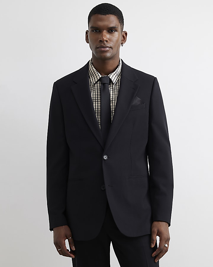 Black Regular Fit Suit Jacket