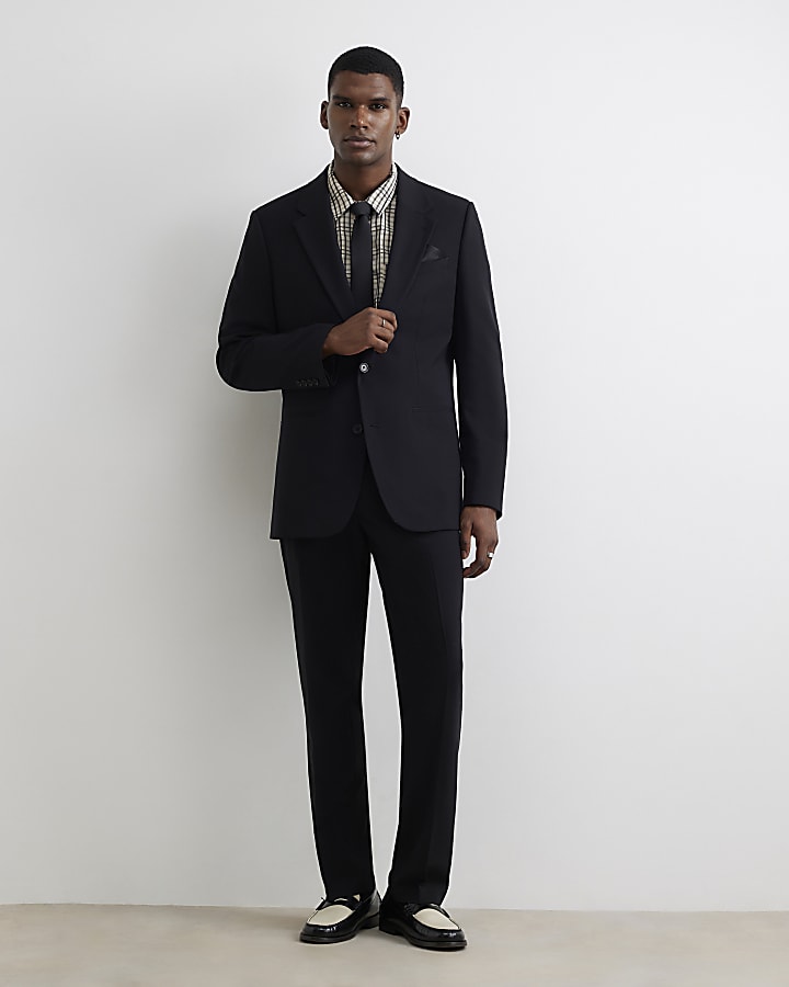 Black Regular Fit Suit Jacket