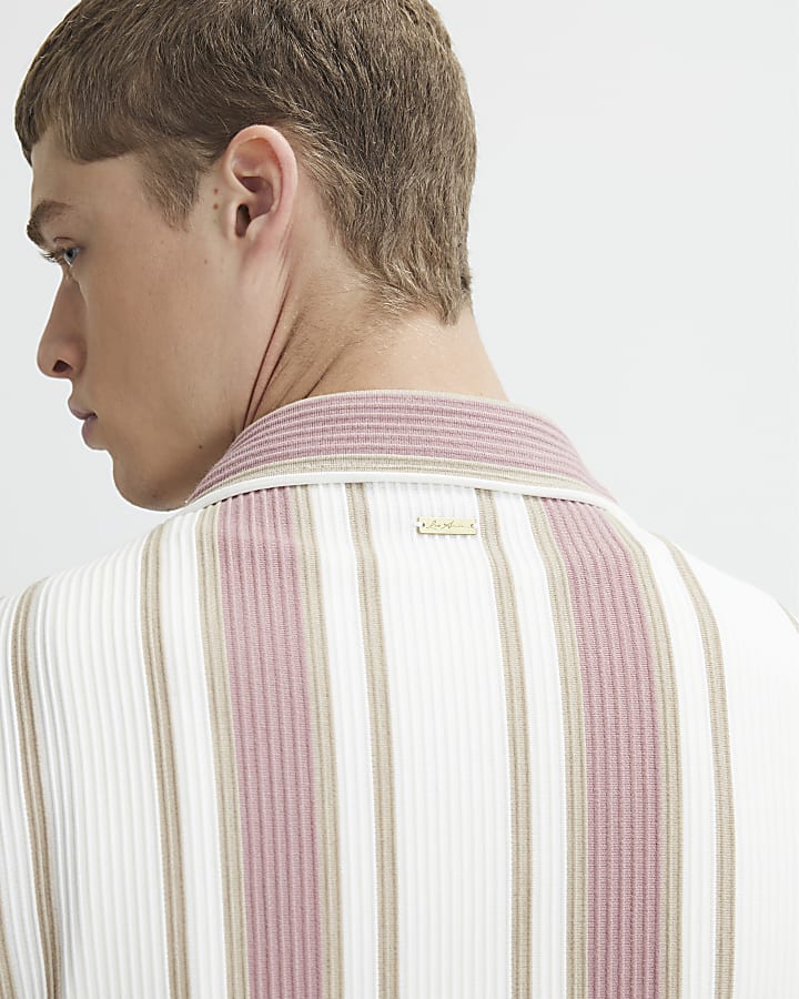 Pink Regular Fit Stripe Shirt