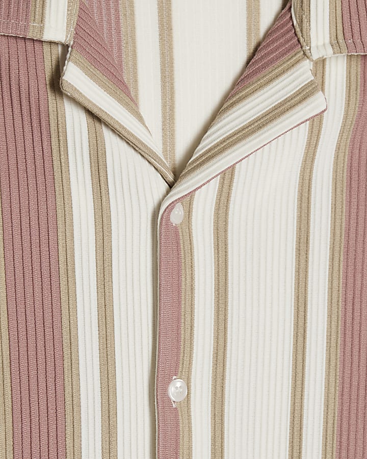 Pink Regular Fit Stripe Shirt