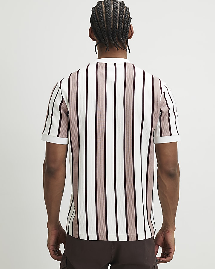 Pink Slim Fit Stripe T-Shirt
