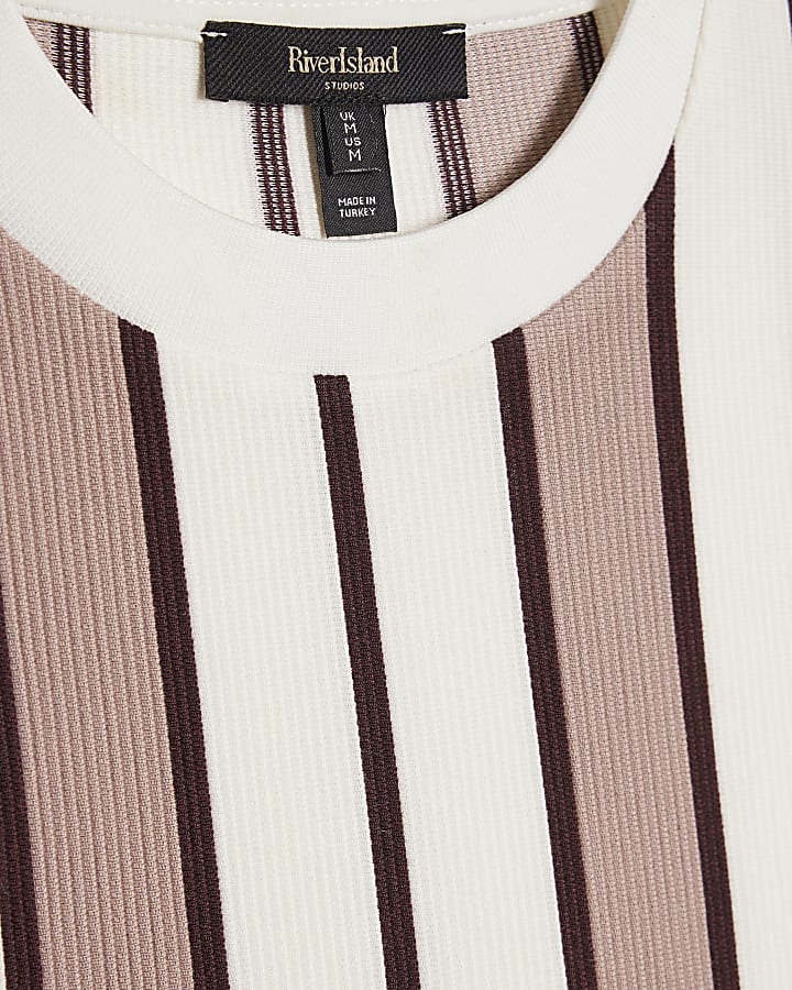 Pink Slim Fit Stripe T-Shirt