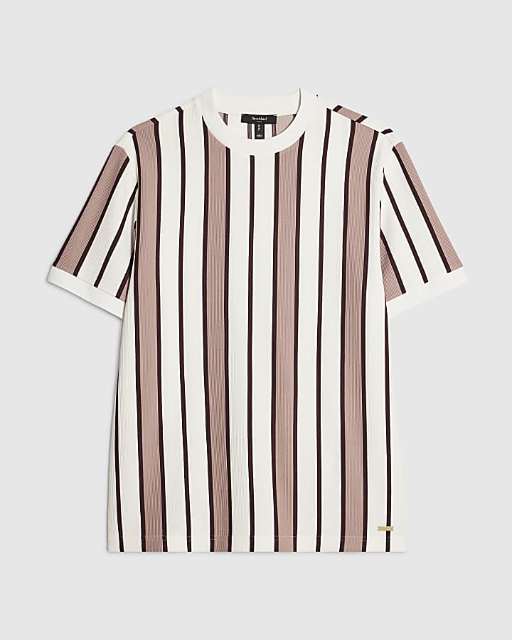 Pink Slim Fit Stripe T-Shirt